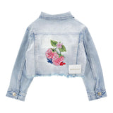 Monnalisa Giubbino In Denim con Stampa per Neonata 19E103 AZZURRO MONNALISA 