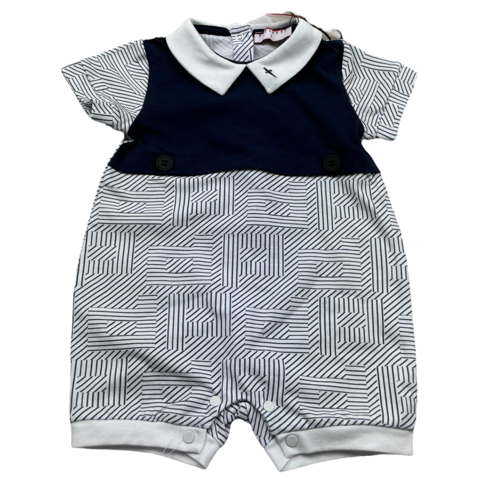 Cesare Paciotti Pagliaccetto Mezza Manica Stampa Fantasia per Neonato PAP5100N BLU CESARE PACIOTTI 