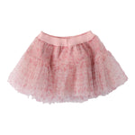 MINI BANDA gonna tinta unita con tulle e fantasia fiori Rosa per Neonata 3A746X ROSA MINI BANDA 