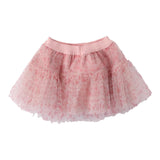 MINI BANDA gonna tinta unita con tulle e fantasia fiori Rosa per Neonata 3A746X ROSA MINI BANDA 