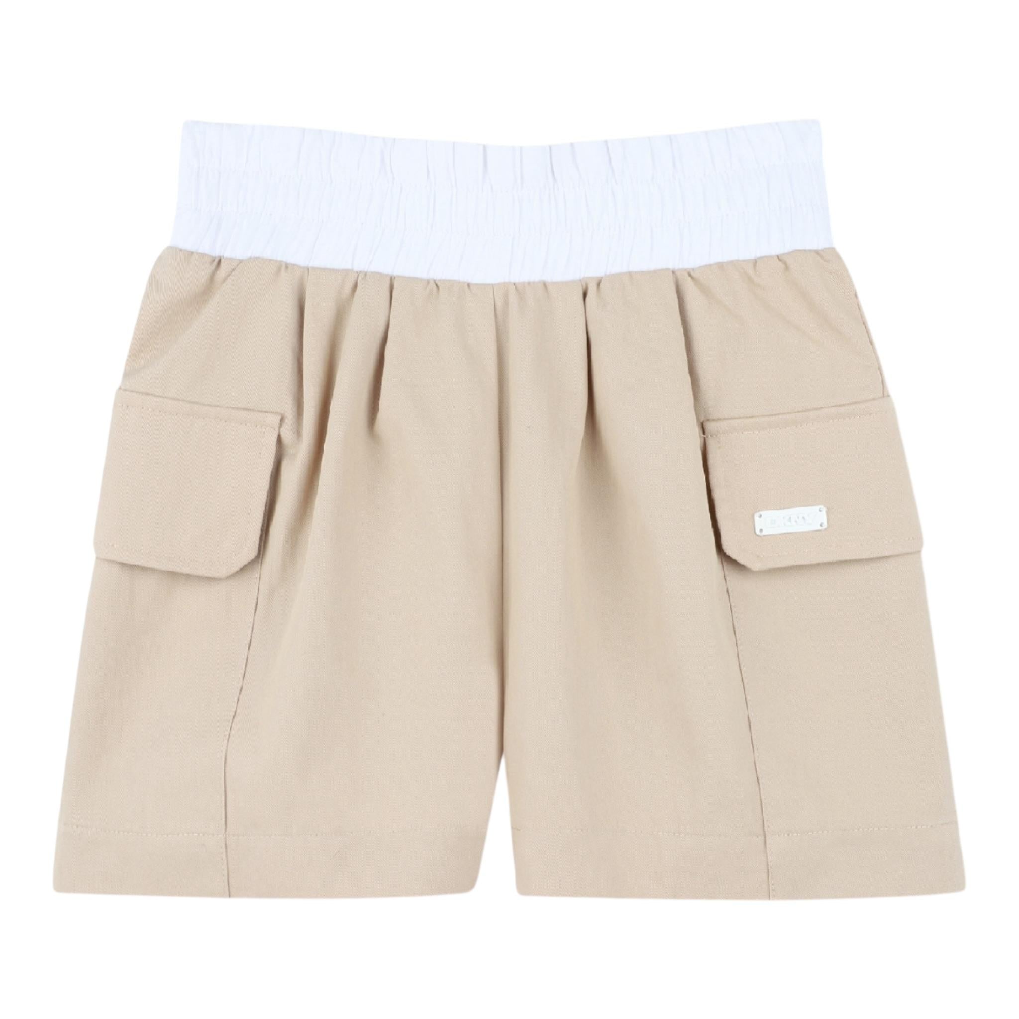Dkny Short Tinta Unita con Tasche per Bambina D62268 BEIGE DKNY 