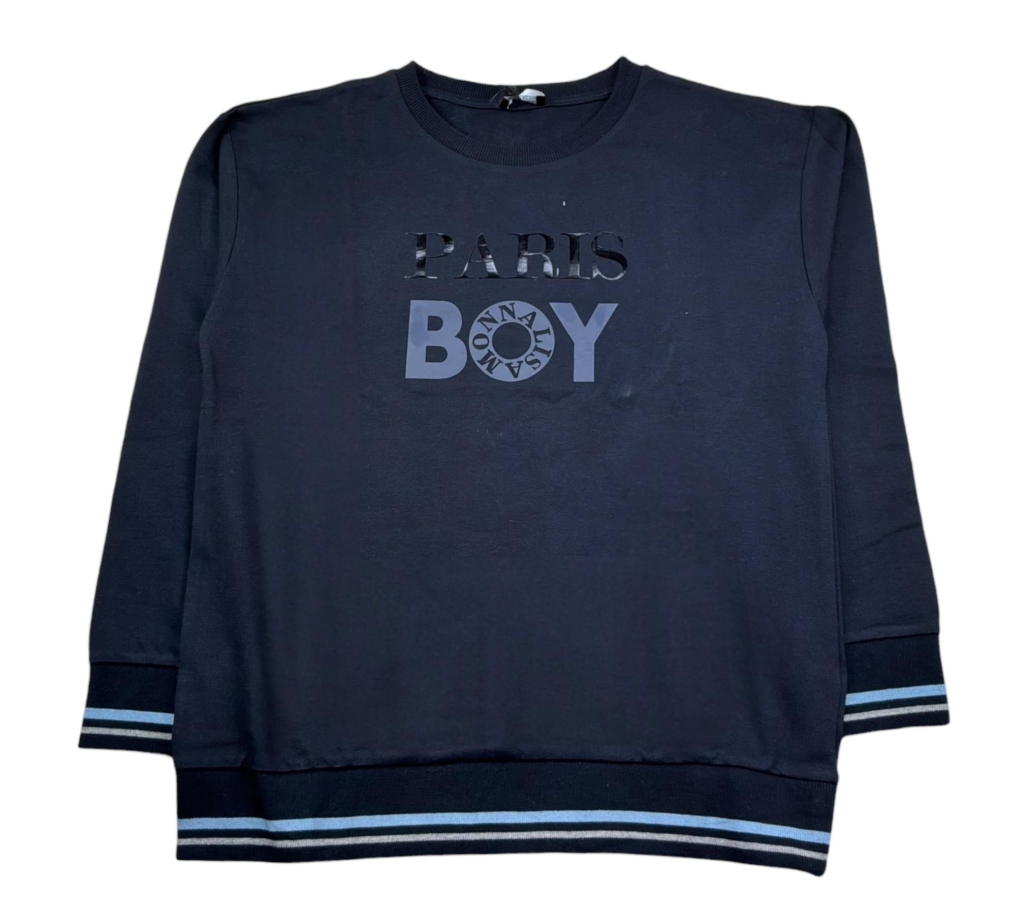 Monnalisa Felpa Chiusa Girocollo Tinta Unita con Stampa per Bambino 256608 BLU MONNALISA 