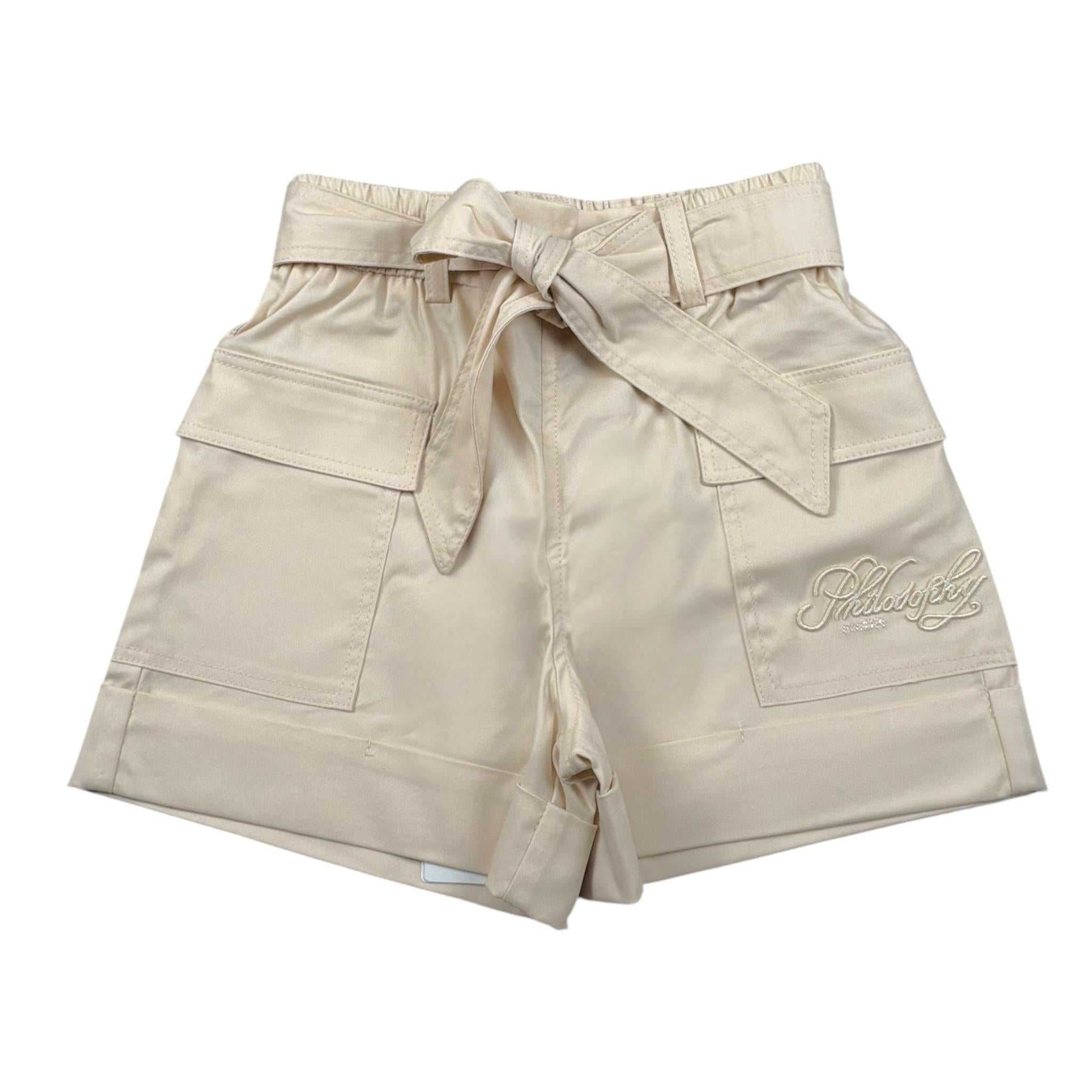Philosophy Short Tinta Unita con Elastico In Vita per Bambina I1E407 BEIGE PHILOSOPHY 