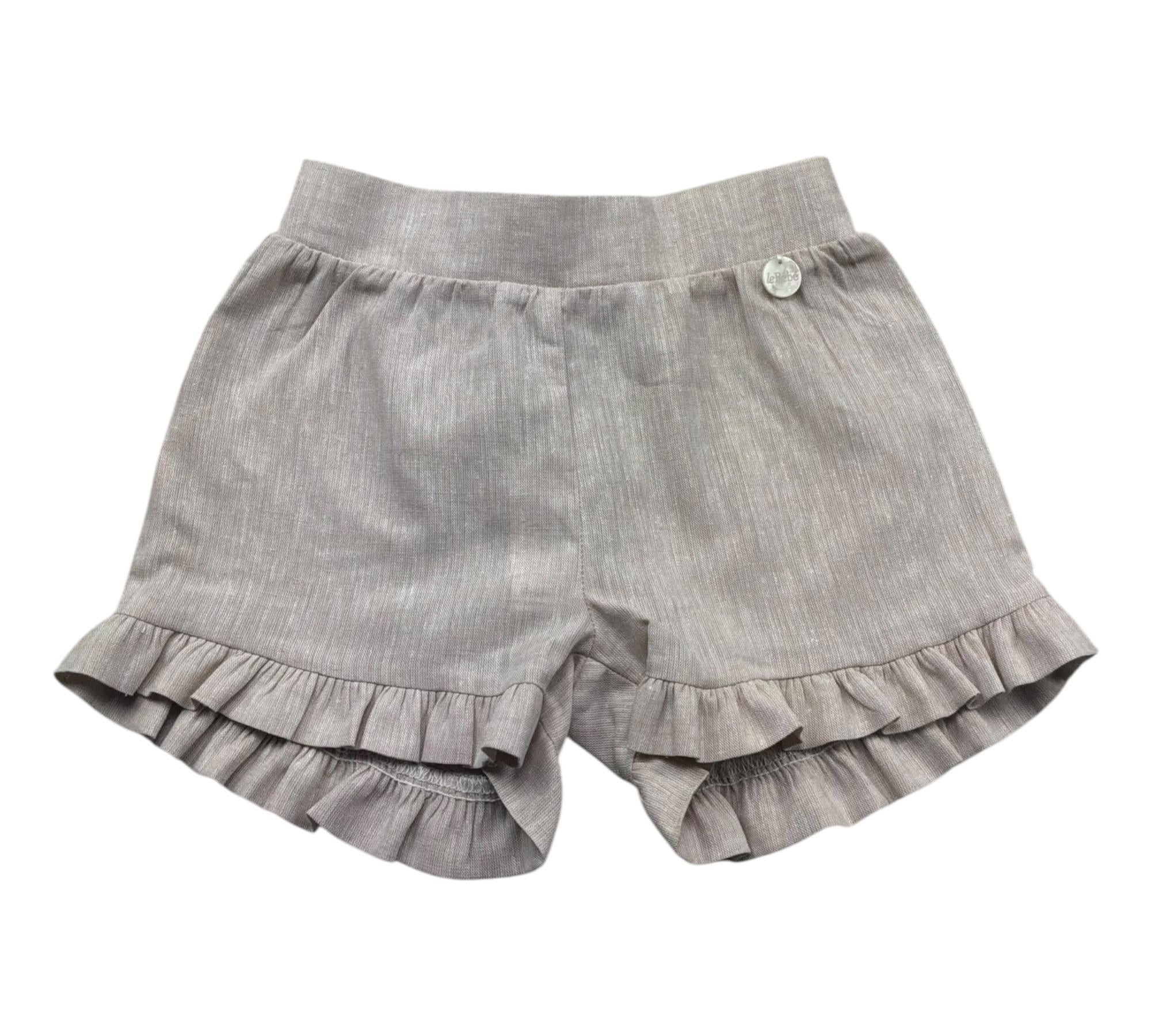 Le Bebe Short Tinta Unita con Elastico In Vita per Neonata LBG6389 BEIGE LE BEBE 