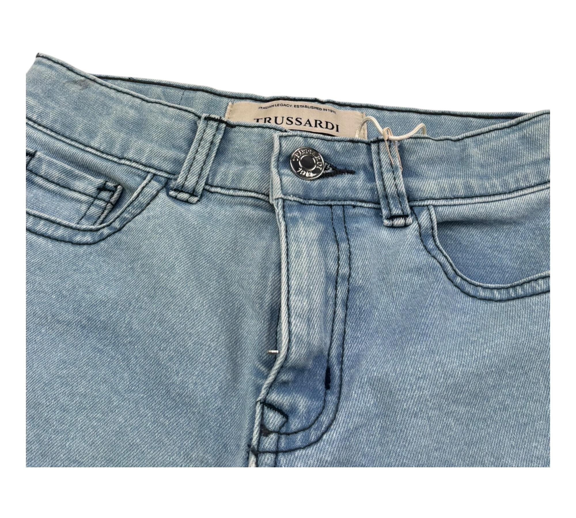 Trussardi Jeans Tinta Unita con Girovita Regolabile per Bambino TGP26018JE AZZURRO TRUSSARDI 