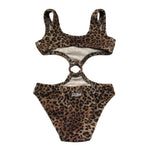 Saint Barth Costume Intero Stampa Fantasia Maculata per Bambina LAUREL MARRONE SAINT BARTH 