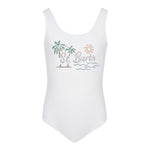 Saint Barth Costume Intero Tinta Unita con Brillantini per Bambina CARA00101 BIANCO SAINT BARTH 