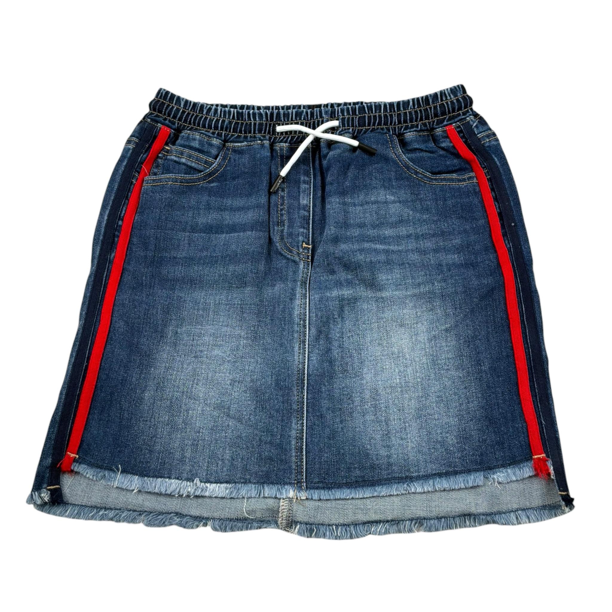 Refrigiwear Gonna In Denim Tinta Unita con Elastico In Vita per Bambina RWG610 BLU REFRIGIWEAR 