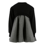 ELISABETTA FRANCHI abito giromanica tinta unita con felpa Nero/grigio per Bambina EFAB54 NERO/GRIGIO ELISABETTA FRANCHI 