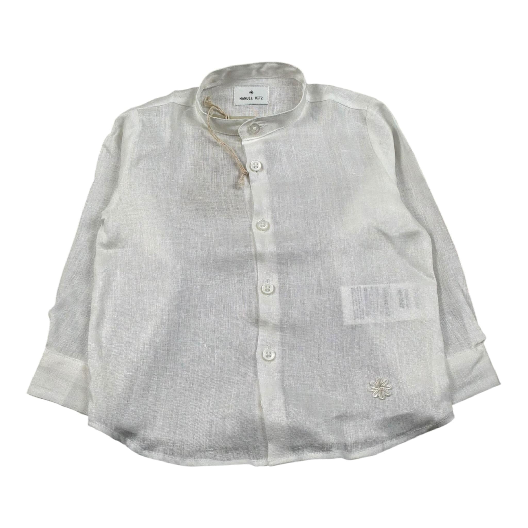 Manuel Ritz Camicia Collo Coreano Tinta Uita per Bambino MR2033 BIANCO MANUEL RITZ 
