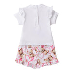 Mini Banda Completo 2 Pezzi Short-T-Shirt per Neonata 3B753 BIANCO MINI BANDA 