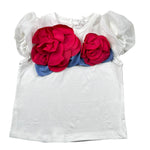 Miss Grant T-Shirt Girocollo tinta unita con Applicazioni Bianco per Neonata MG1332XX BIANCO MISS GRANT 