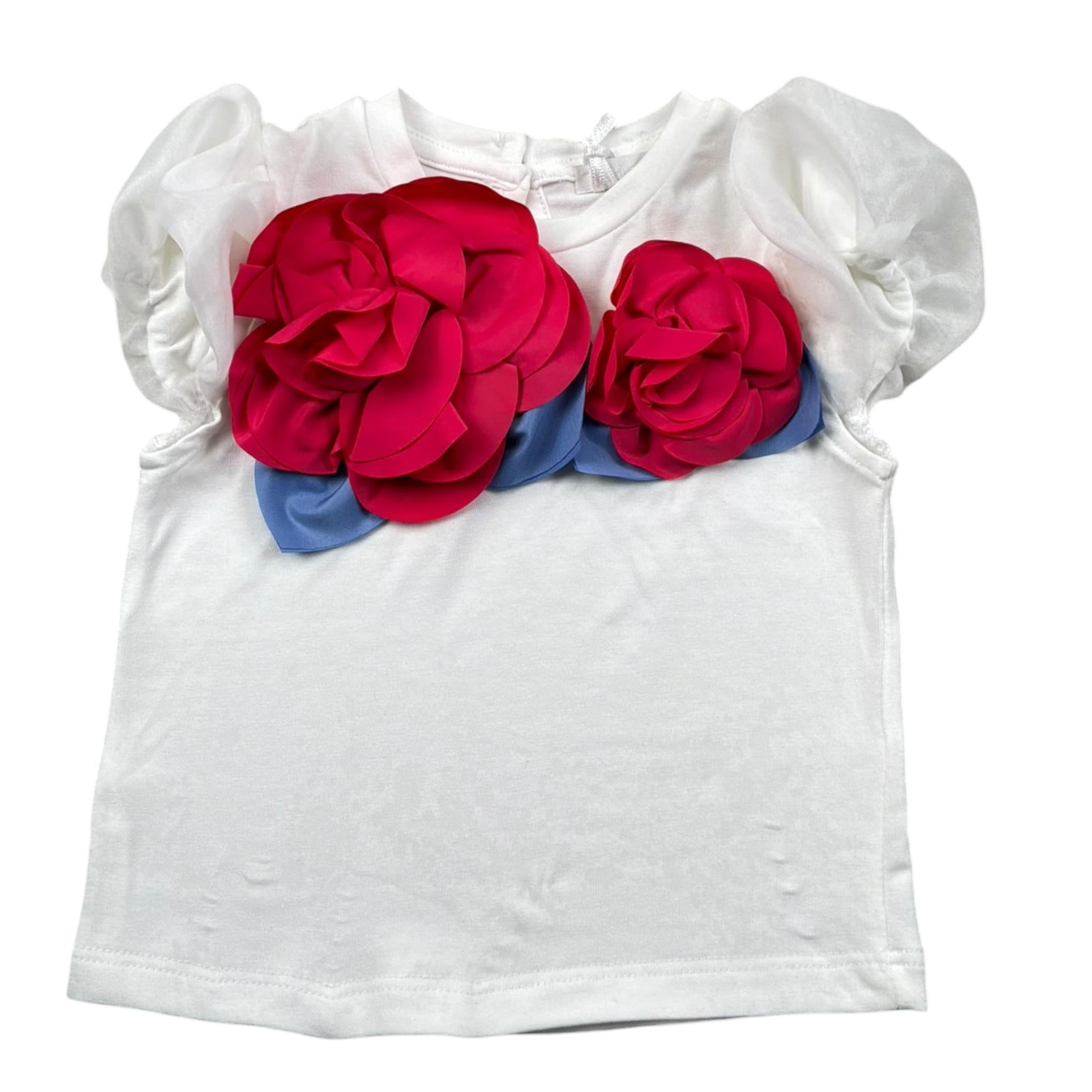 Miss Grant T-Shirt Girocollo tinta unita con Applicazioni Bianco per Neonata MG1332XX BIANCO MISS GRANT 