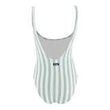 Saint Barth Costume Intero Bicolore con Fantasia A Righe per Bambina CARA001 BIANCO/VERDE SAINT BARTH 