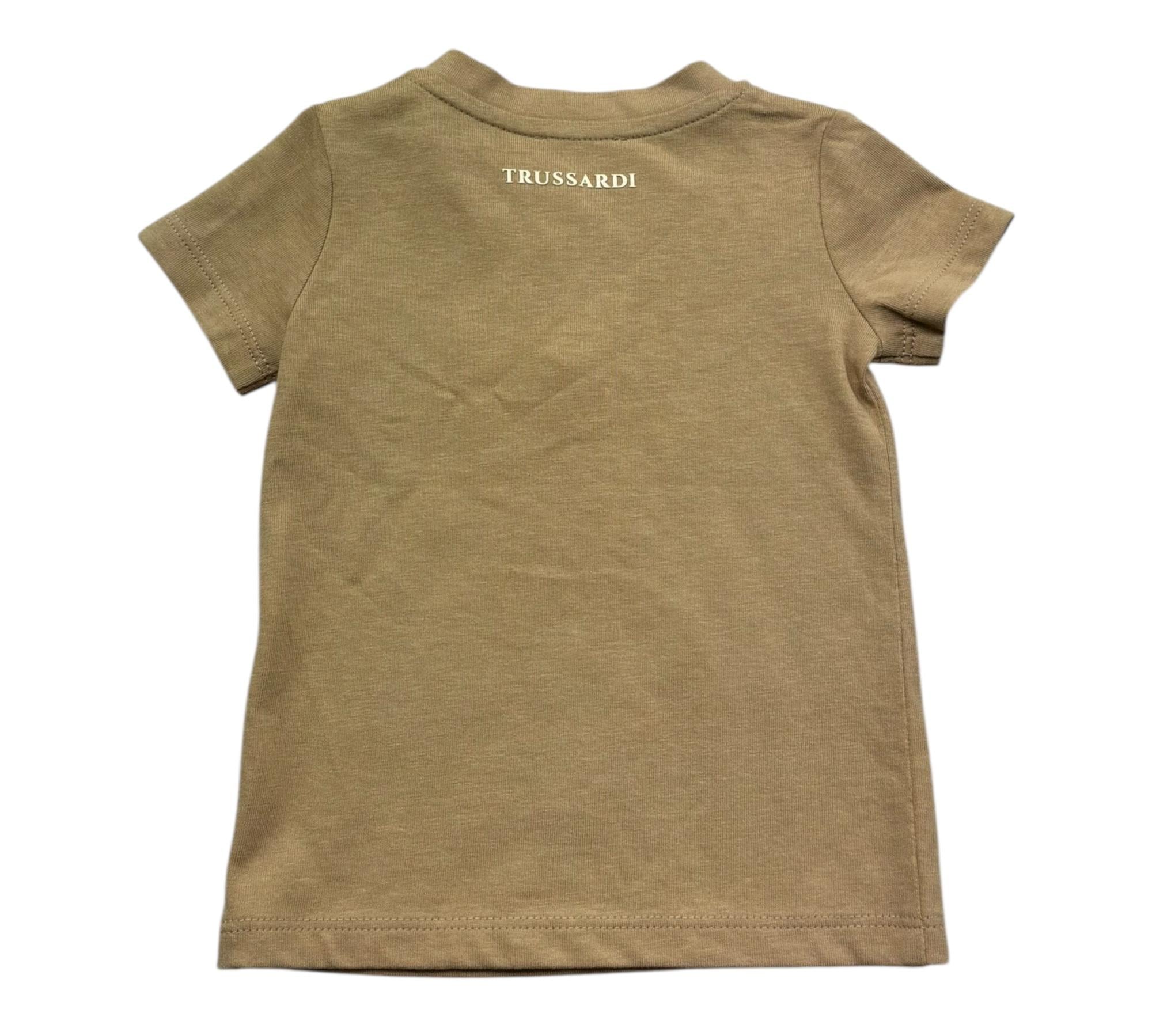 Trussardi T-Shirt Girocollo Tinta Unitacon Stampa per Neonato TIP26072TS BEIGE TRUSSARDI 