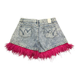 Met Short In Denim con Frange per Bambina ME201 AZZURRO MET 