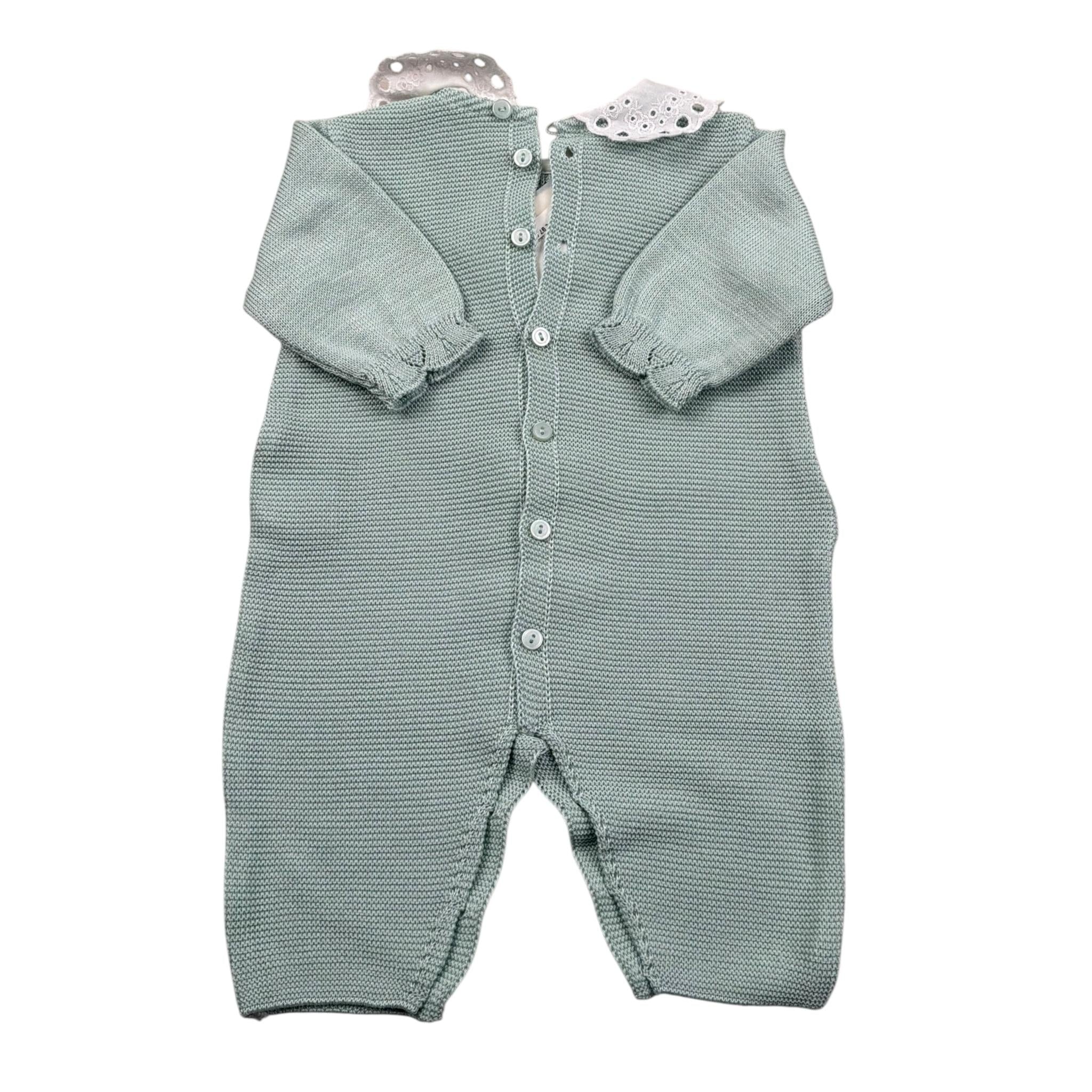 Marlu' Tutina Manica Lunga Tinta Unita con Colletto per Neonata EF1910 VERDE MARLU' 