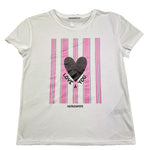 PATRIZIA PEPE t-shirt girocollo tinta unita con stampa in contrasto Bianco per Bambina 7M0800 BIANCO PATRIZIA PEPE 