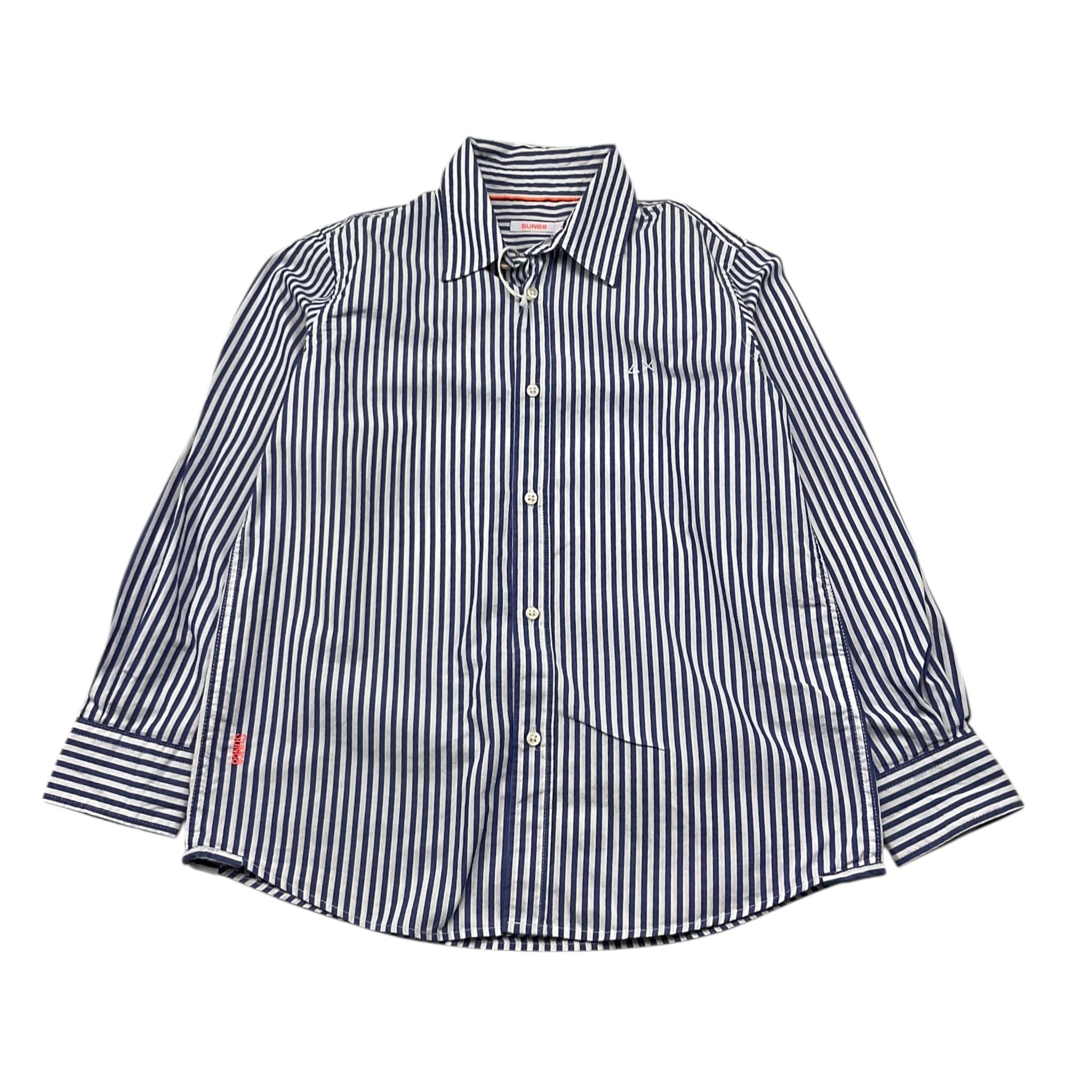 Sun68 Camicia Tinta Unita con Fantasia A Righe per Bambino CPB353033 BIANCO/BLU SUN68 