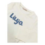 Liu Jo Shirt Tinta Unita Girocollo con Brillantini per Neonata KF4069X PANNA/BLU LIU JO 