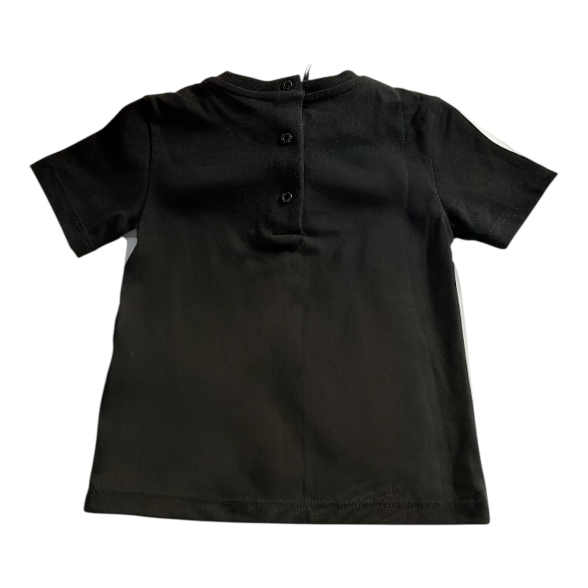 Balmain T-Shirt Girocollo Tinta Unita con Stampa per Neonato BV8581 NERO BALMAIN 