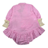 Coco' Et Mama' Abito Manica Lunga Tinta Unita con Polsini In Paglia per Bambina RHEA ROSA COCO' ET MAMA' 