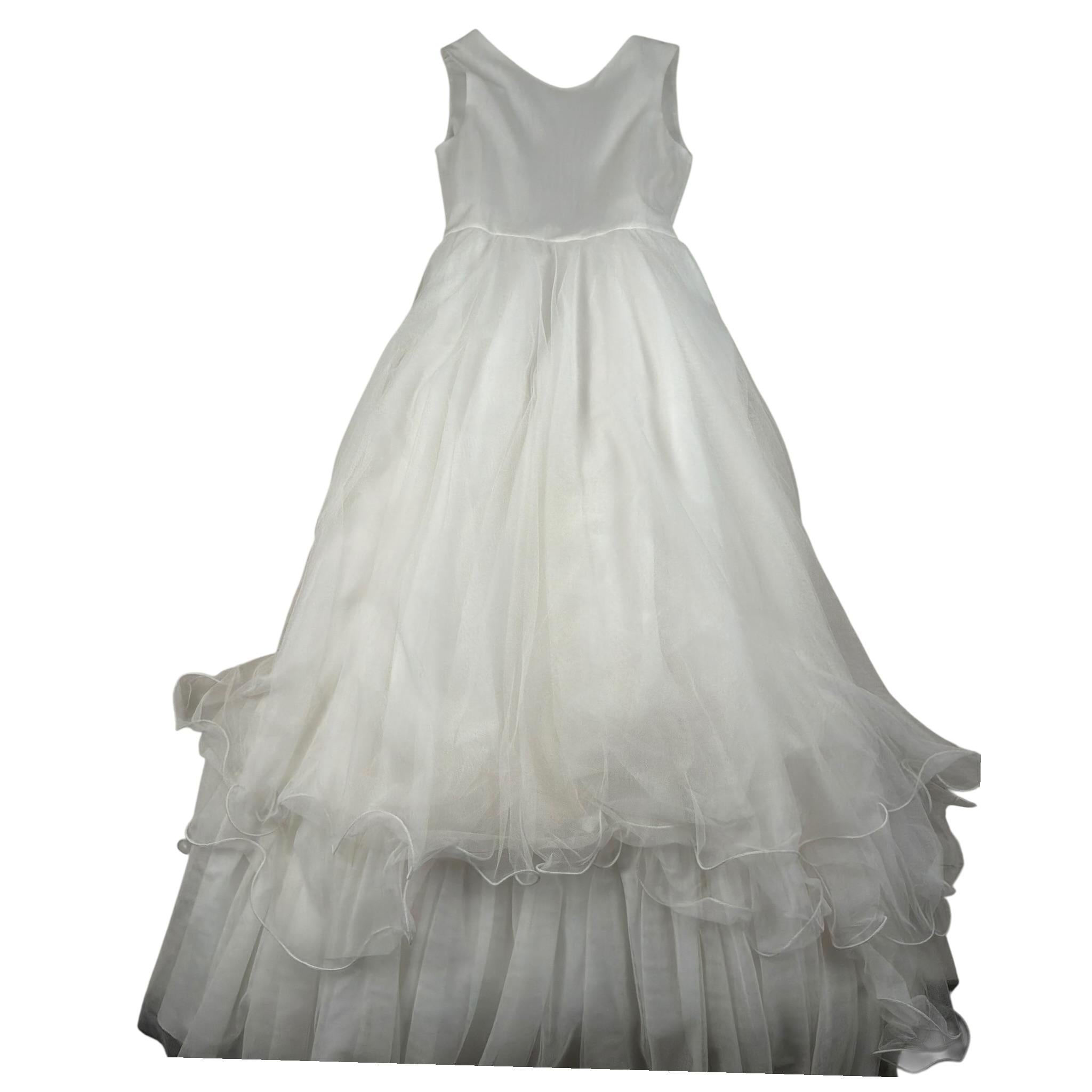 Mimilu' Abito Cerimonia Tinta Unita Giromanica per Bambina 540 PANNA MIMILU' 