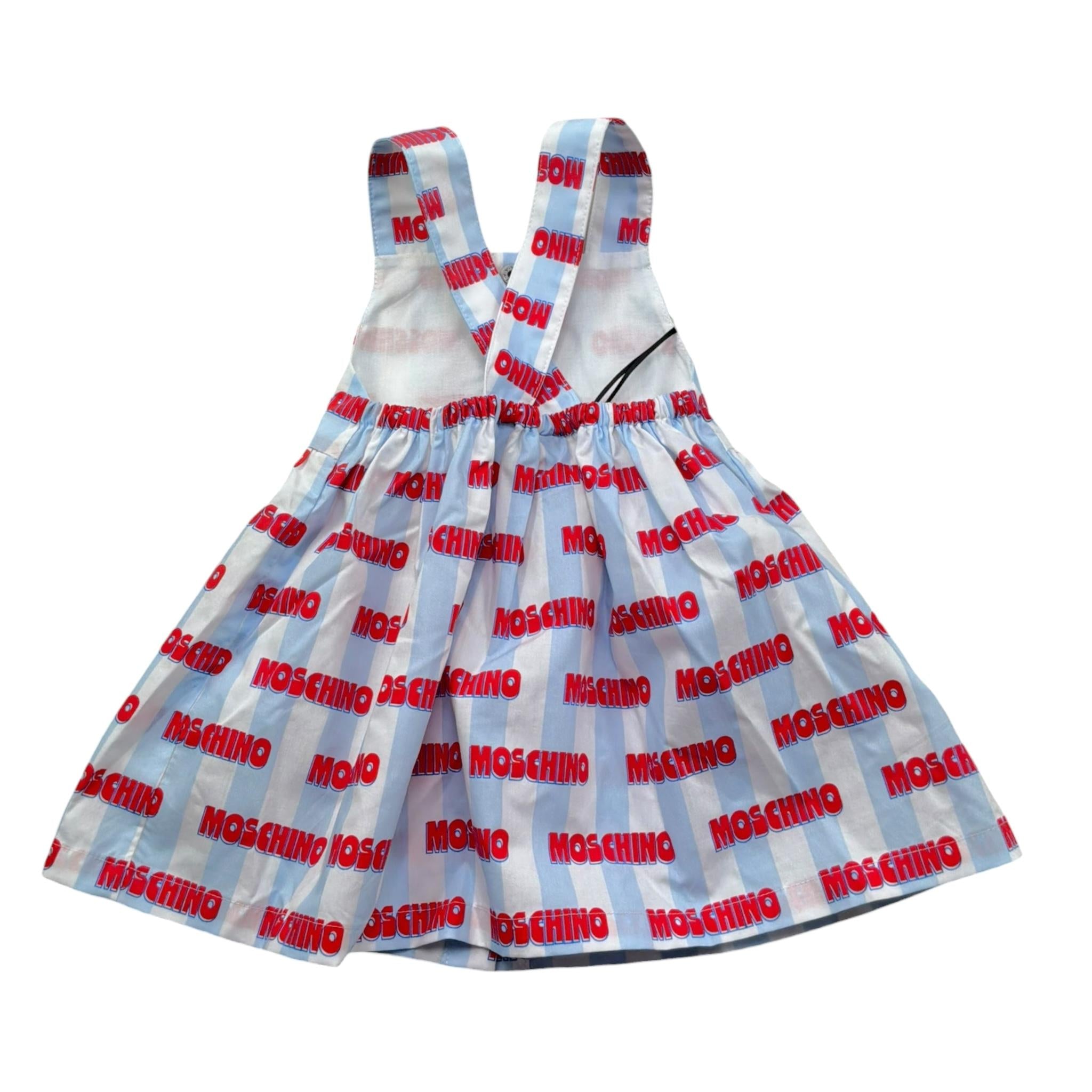 Moschino Abit Tinta Unita Fantasia A Righe per Neonata MDV0DD BIANCO/AZZURRO MOSCHINO 