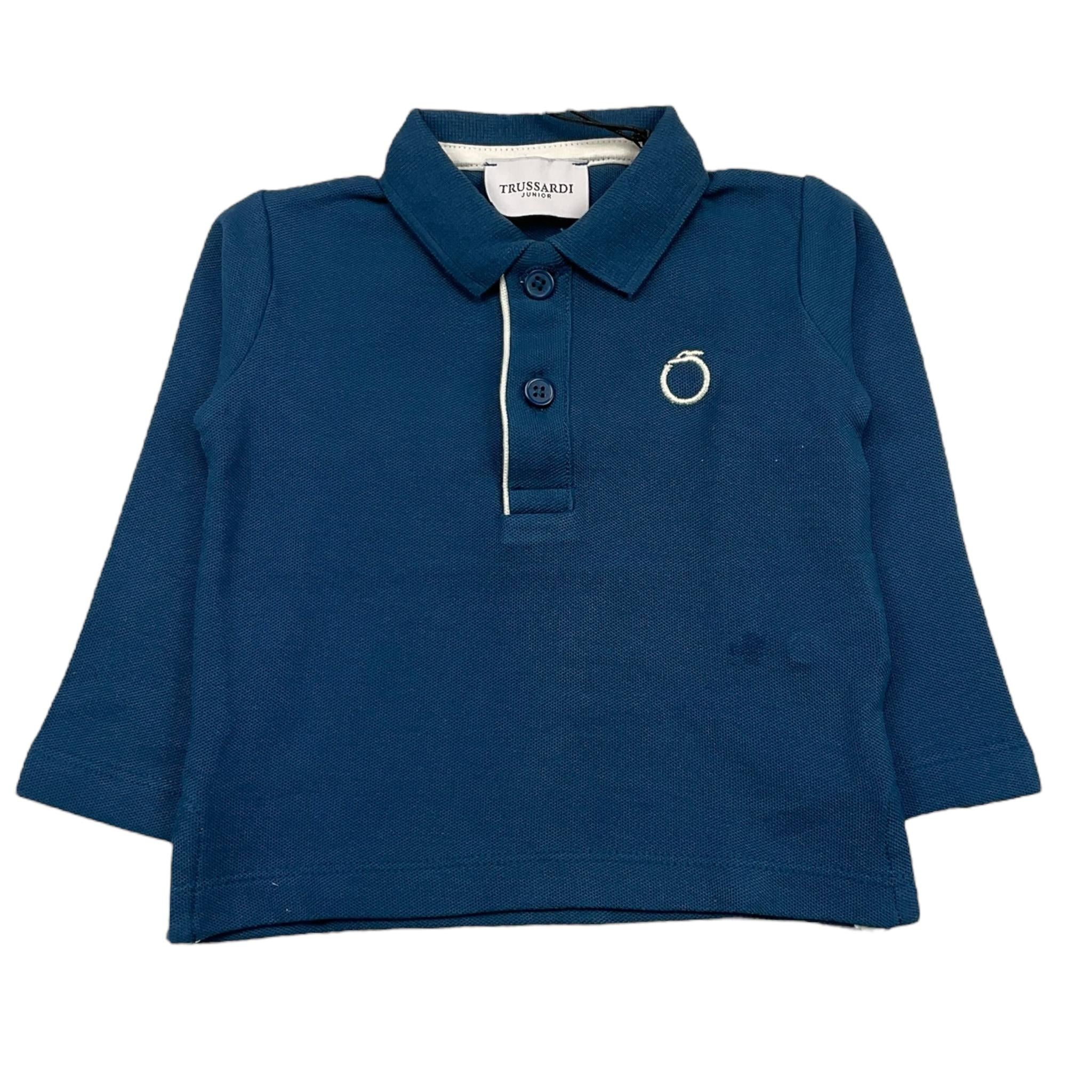 TRUSSARDI polo manica lunga tinta unita Blu per Neonato TIA24081PO BLU TRUSSARDI 
