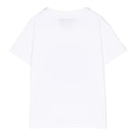 Balmain T-Shirt Girocollo Tinta Unita con Stampa per Neonata BS8551 BIANCO BALMAIN 