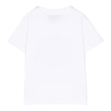 Balmain T-Shirt Girocollo Tinta Unita con Stampa per Neonata BS8551 BIANCO BALMAIN 