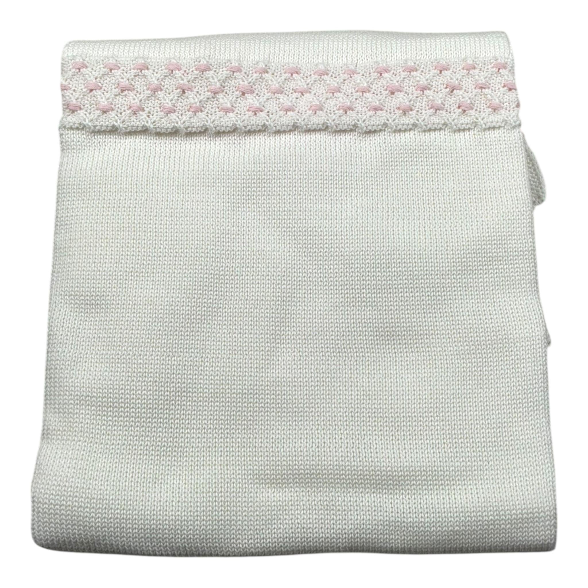 Scaldacuore Coperta Tinta Unita con Ricami per Neonata PS16 BIANCO SCALDACUORE 