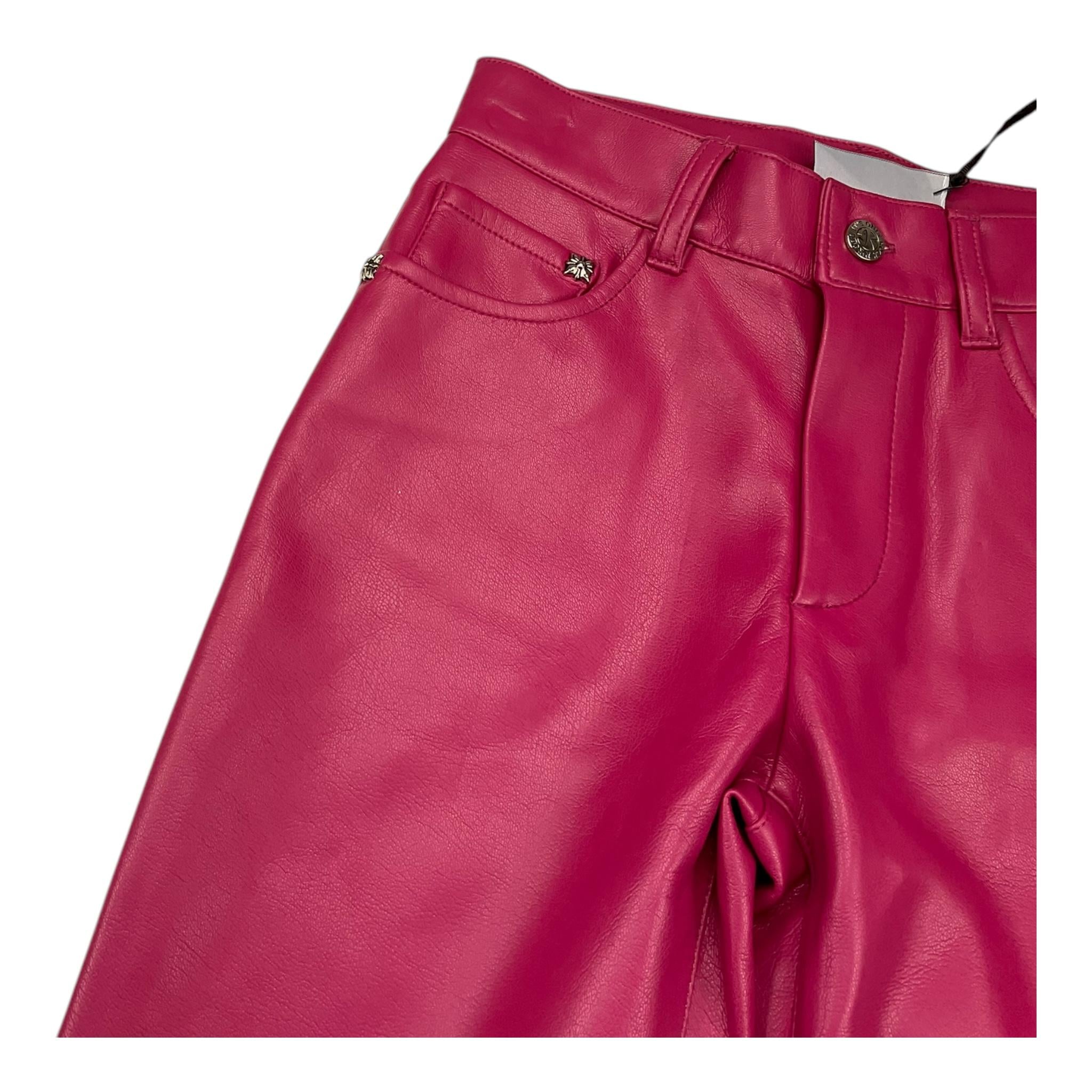 JOHN RICHMOND pantalone in ecopelle tinta unita con girovita regolabile Fuxia per Bambina RGA25226PA FUXIA JOHN RICHMOND 