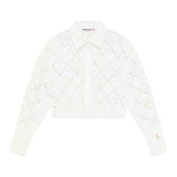 Patrizia Pepe Camicia Manica Lunga Tinta Unita con Brillantini per Bambina 7C0254 BIANCO PATRIZIA PEPE 