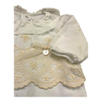 Barcellino Tutina Manica Lunga Tinta Unita con Ricami per Neonata 121201 BIANCO BARCELLINO 