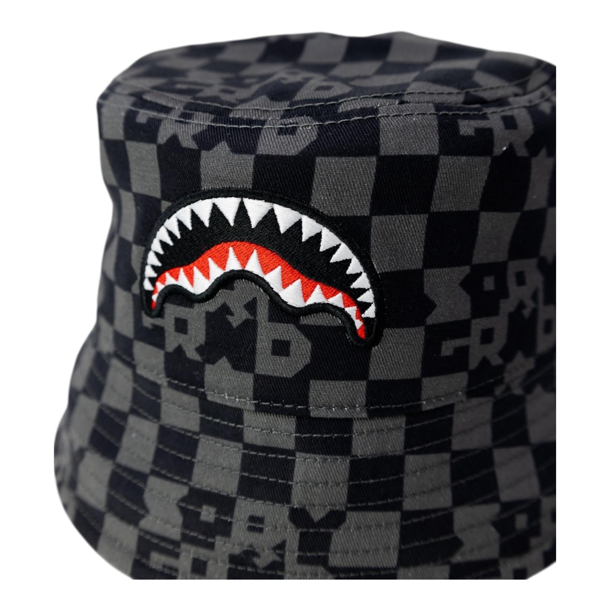 Sprayground Cappello Modello Pescatore Fantasia Quadri per Bambino SP14998GRY GRIGIO SPRAYGROUND 