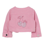 Liu Jo Giubbino In Denim Tinta Unita con Brillantini per Neonata HA5069 ROSA LIU JO 
