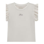 Guess T-Shirt Tinta Unita con Tulle per Bambina K5RI22K6YW4 BIANCO GUESS 