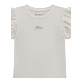 Guess T-Shirt Tinta Unita con Tulle per Bambina K5RI22K6YW4 BIANCO GUESS 
