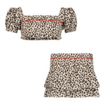 Monnalisa Completo 2 Pezzi Top-Gonna Fantasia Maculata per Bambina 19E087 BEIGE MONNALISA 