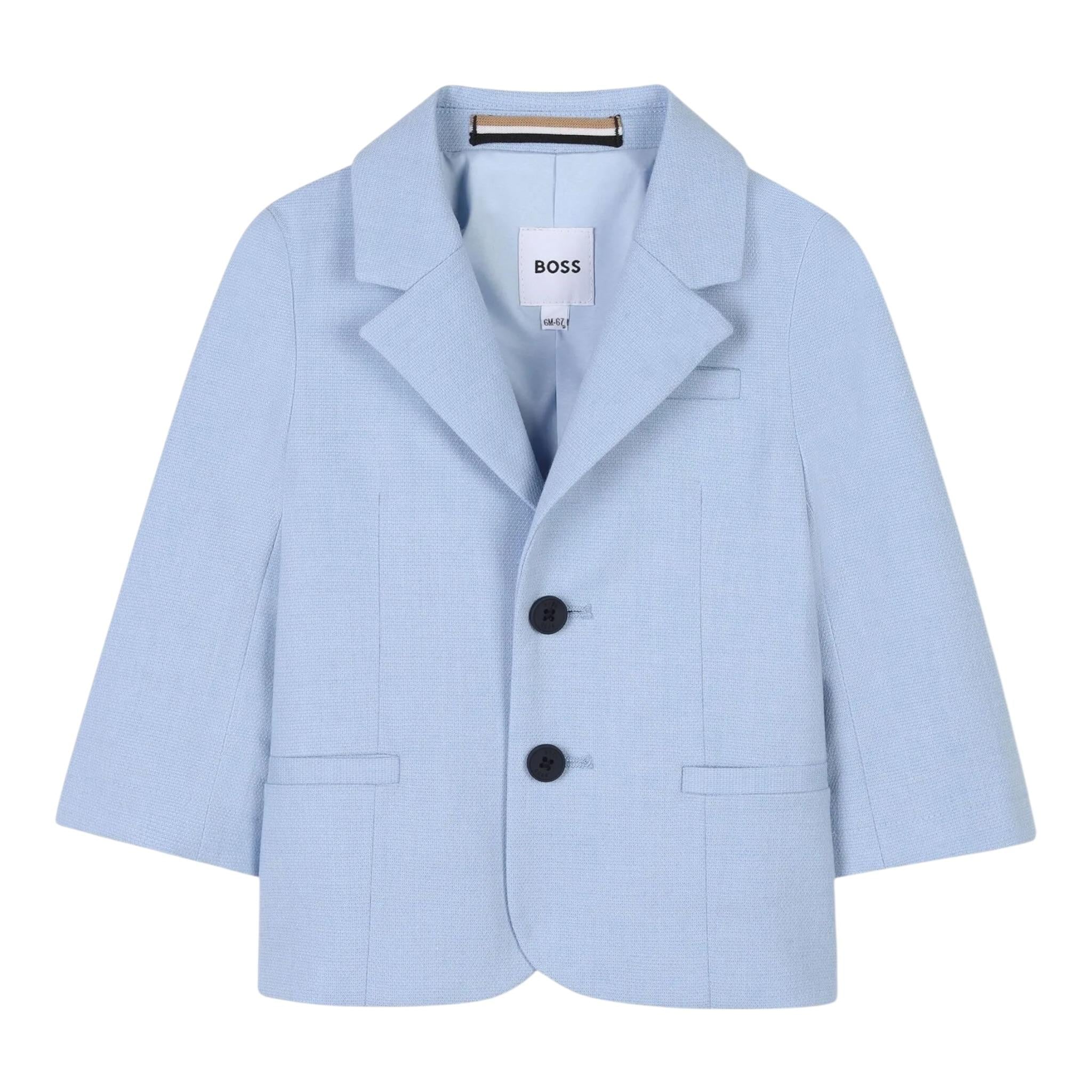 Boss Giacca Tinta Unita con Bottoni per Neonato J52117X AZZURRO BOSS 