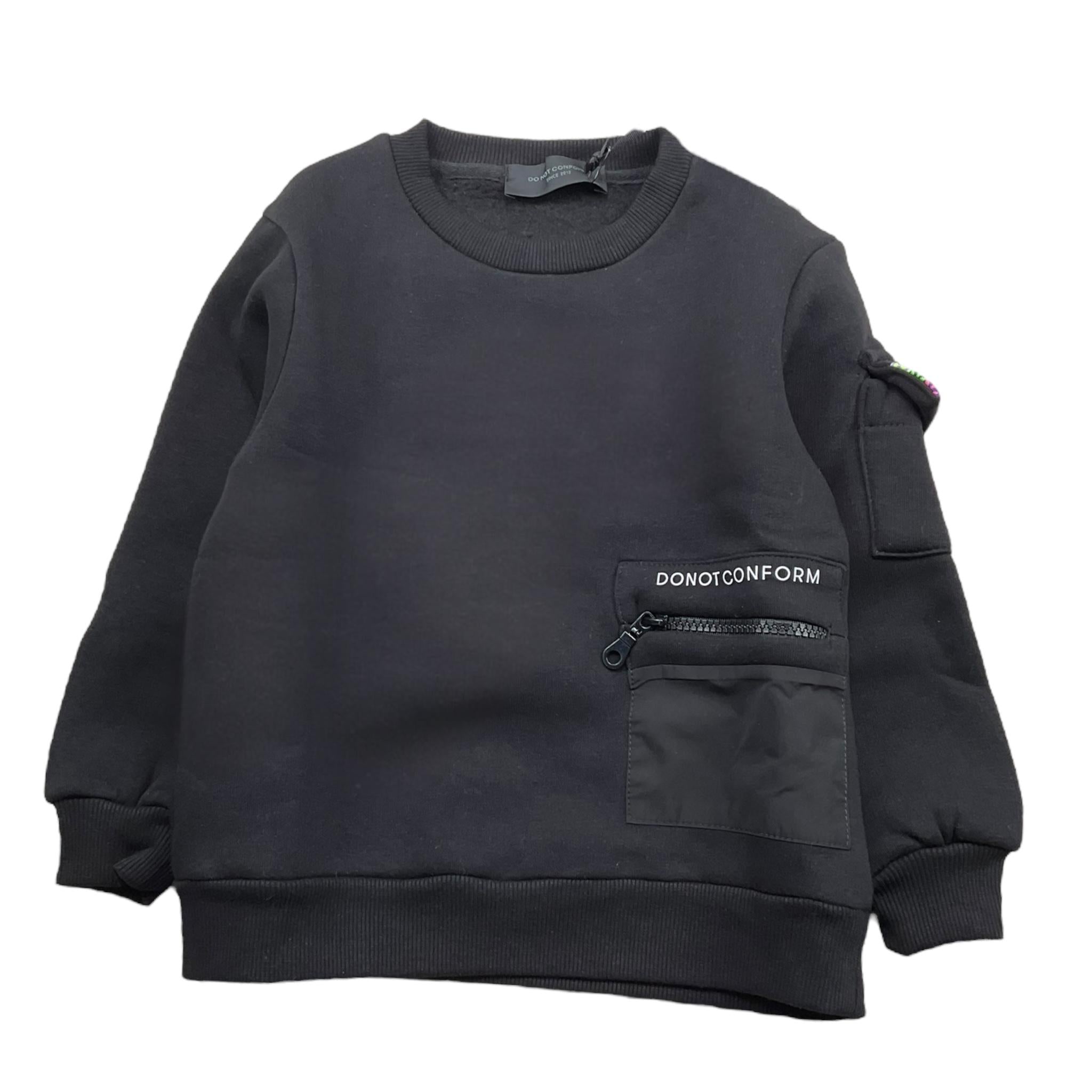 DO NOT CONFORM felpa tinta unita girocollo Nero per Bambino FE011 NERO DO NOT CONFORM 