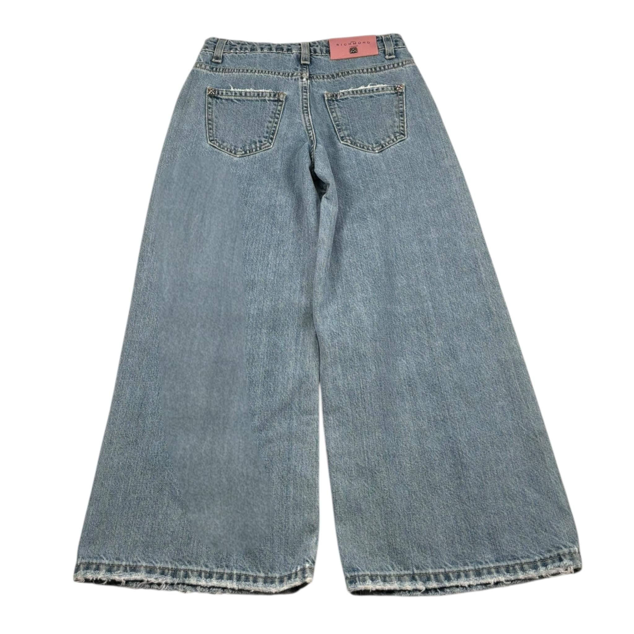 John Richmond Jeans Tinta Unita con Brillantini per Bambina RGP26133JE AZZURRO JOHN RICHMOND 