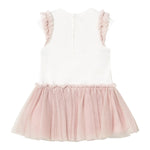 Mayoral Abito Giromanica Tinta Unita Bicolore con Gonna In Tulle per Neonata 1904 BIANCO/ROSA MAYORAL 