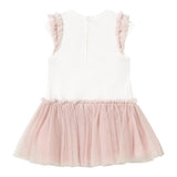 Mayoral Abito Giromanica Tinta Unita Bicolore con Gonna In Tulle per Neonata 1904 BIANCO/ROSA MAYORAL 