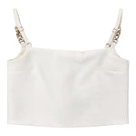 Fun & Fun Top Bretelline Tinta Unita per Bambina FCJTP16591 PANNA FUN & FUN 