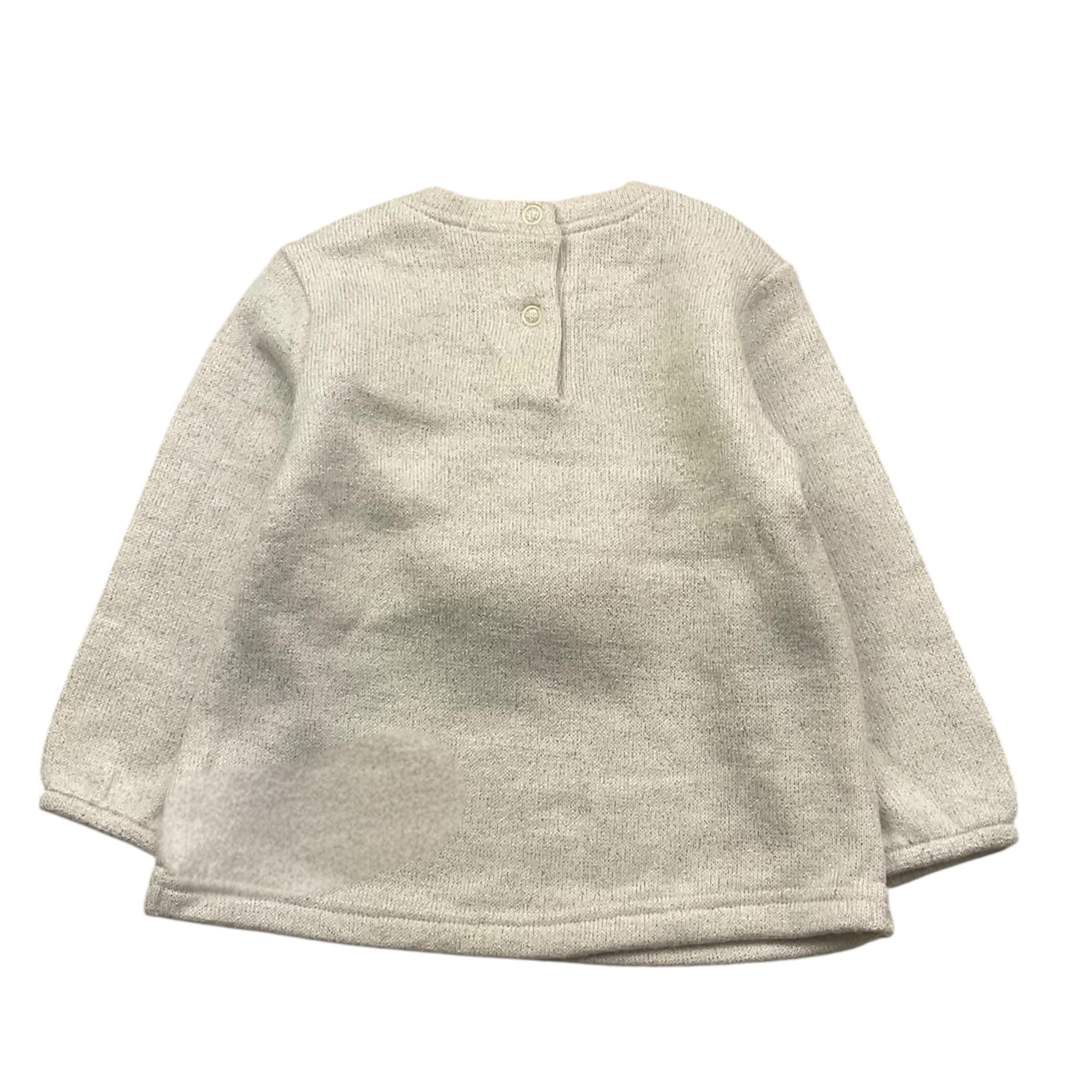 Y-CLU maglia tinta unita girocollo con stampa Panna per Neonata YN20704 PANNA Y-CLU 