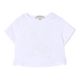 Twinset T-Shirt Girocollo Tinta Unita con Ricami per Bambina 251GJ2480X BIANCO TWINSET 
