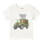 Mayoral T-Shirt Girocollo Tinta Unita con Stampa per Neonato 1053 BIANCO MAYORAL 