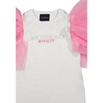 John Richmond T-Shirt Girocollo tinta unita con Maniche In Tulle Bianco per Neonata RGP2408TSN BIANCO JOHN RICHMOND 